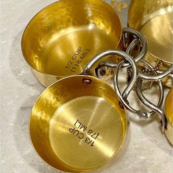 NEW Trendy Hammered Gold Measuring Cups, Nesting kitchen Tools, perfect gifts! - Picture 5 of 6